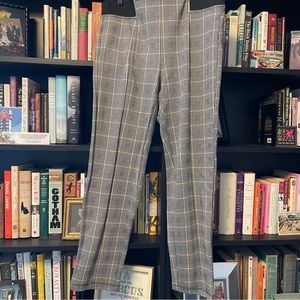 14W black and yellow plaid pants
